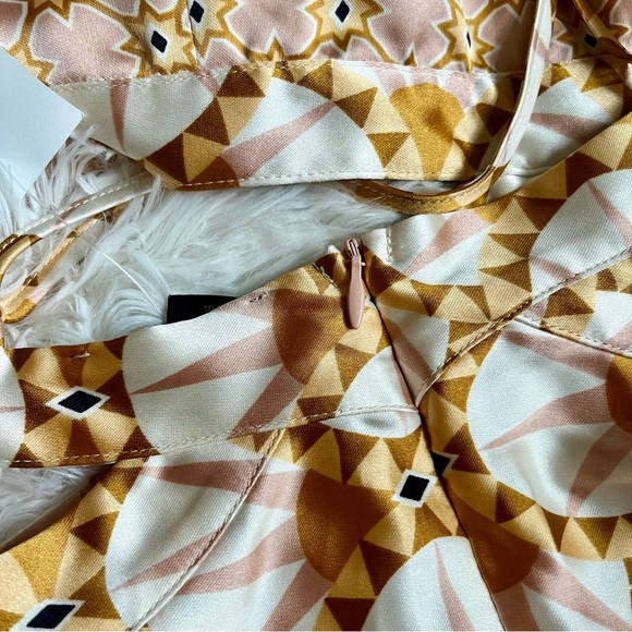 House Of Harlow 1960 X Revolve NWT Boho  Satin Cut Out Dress Retro Print Small - Picture 7 of 16